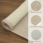 EARTHALL Woven Area Rugs 6x9 Ft Washable Living Room Rugs Non Slip Rubber Backed Dining Room Rug Braided Bedroom Rugs Indoor Floor Carpet for Living Room, Bedroom, Dining Room, Beige/Ivory
