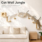 FUKUMARU Cat Wall Shelves, 5 in 1 Set, Beige