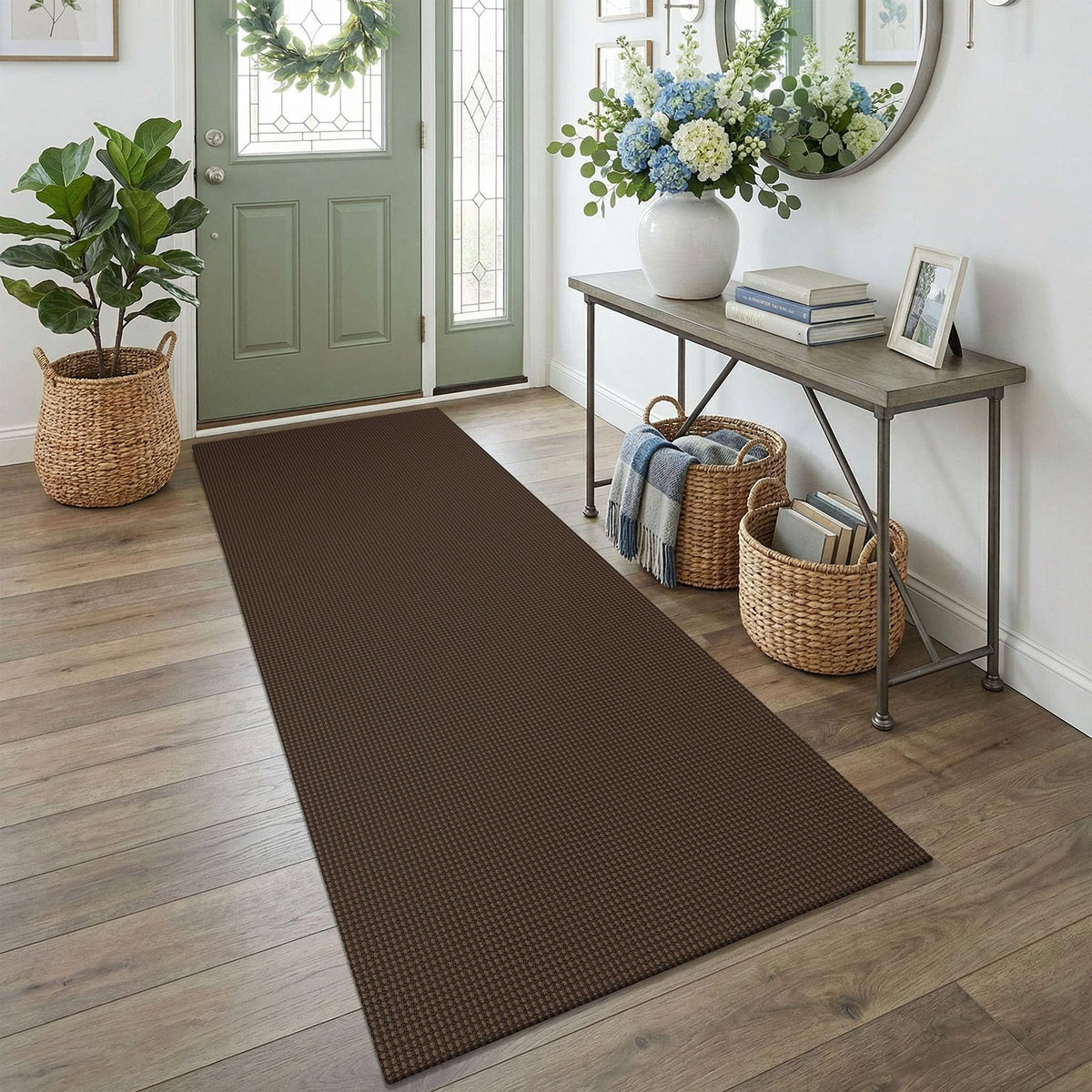 EARTHALL Woven Area Rugs 6x9 Ft Washable Living Room Rugs Non Slip Rubber Backed Dining Room Rug Braided Bedroom Rugs Indoor Floor Carpet for Living Room, Bedroom, Dining Room, Beige/Ivory