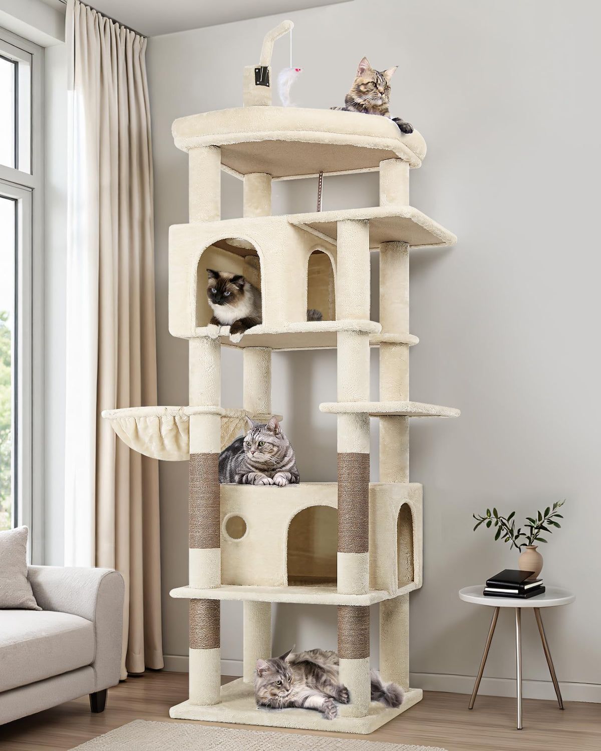 Globlazer Cat Tree for Large Adult Cats, Heavy Duty Indoor Cat Tower, F74B