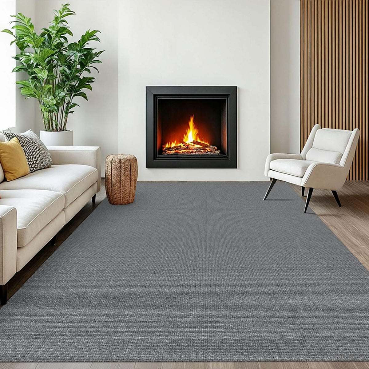 EARTHALL Washable Area Rug, Non Slip Living Room Rug, 5x7 Ft, Sand/Beige