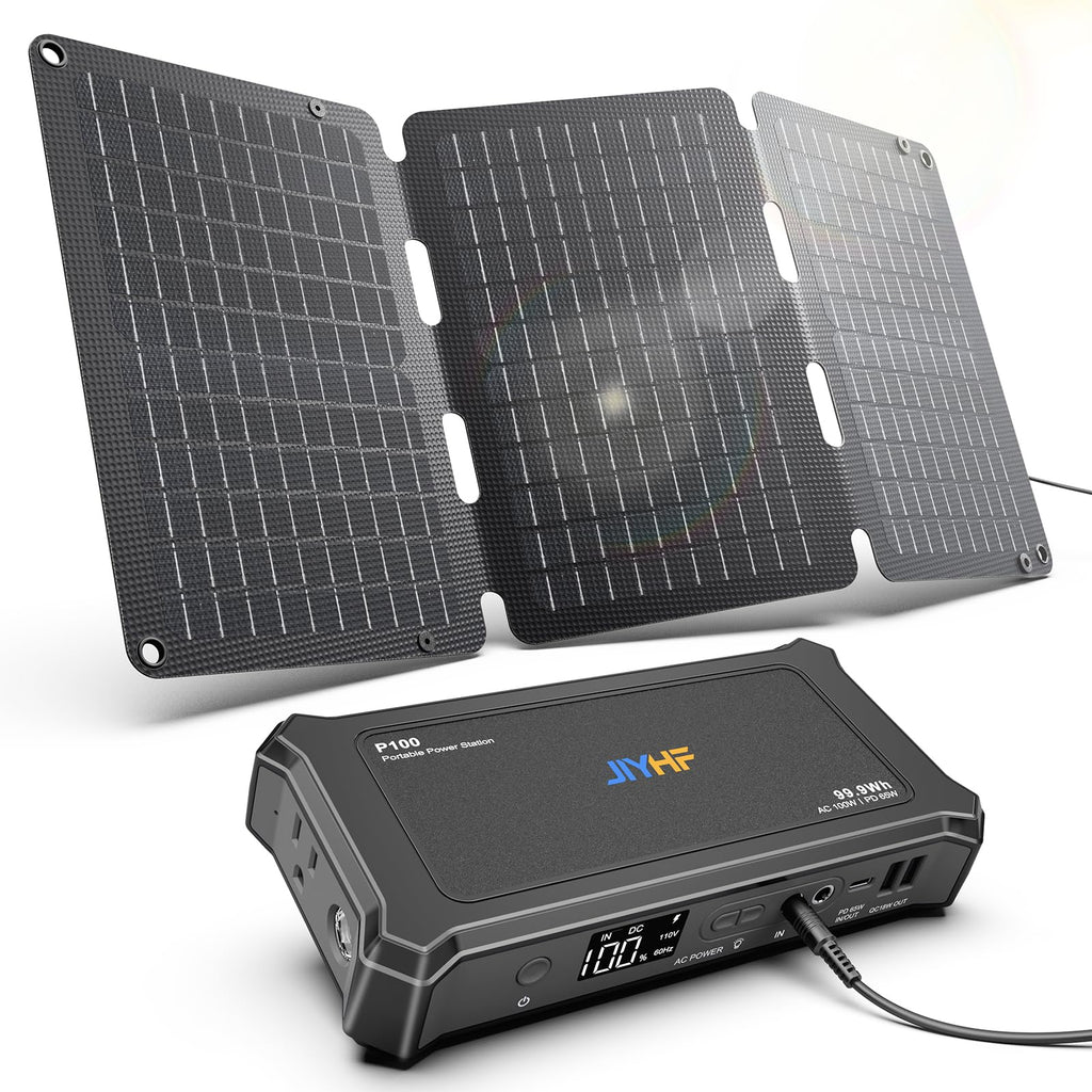 JIYHF Portable Power Bank with AC Outlet, 100W Portable Laptop Charger