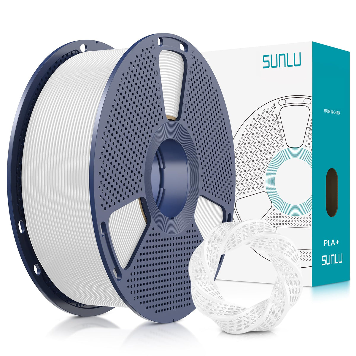 SUNLU PLA Plus Filament 1.75mm, 10KG Bundle, Black & White