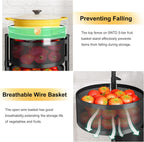 SNTD 5-Tier Fruit and Vegetable Basket Bowls for Kitchen, Rotating, Black