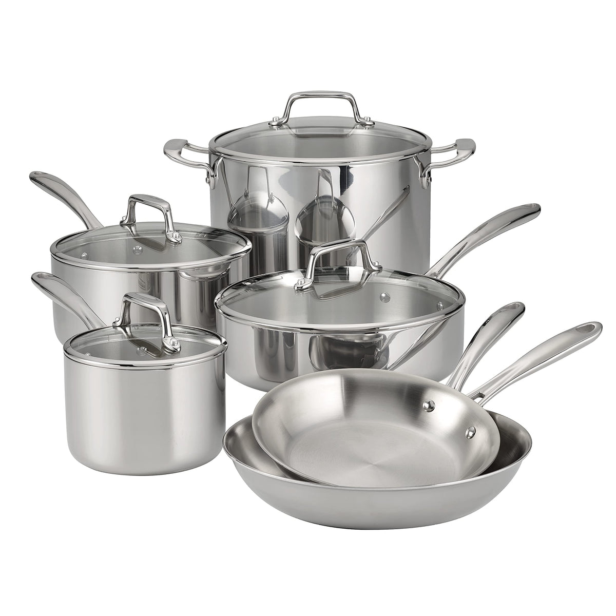 Tramontina Boston Tri-Ply Clad Stainless Steel 8-Pc Pots and Pans Set