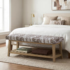 Zihanhome Entryway Shoe Bench, End of Bed Bench,Upholstered Bench(Beige)