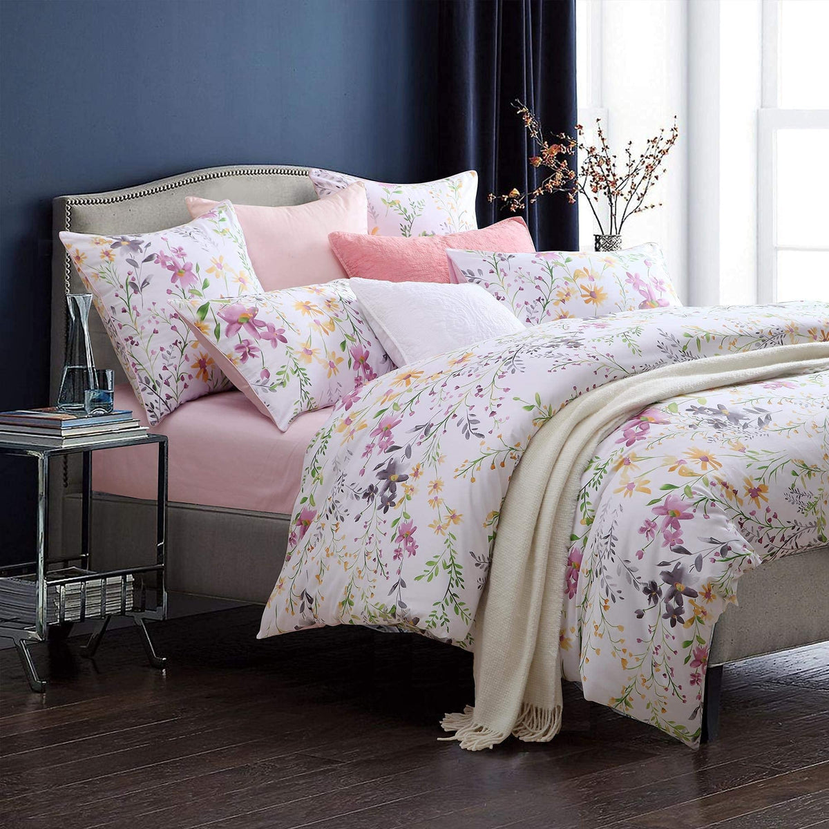 Brandream Paisley Duvet Cover King Size Gold Classy Regal Themed Luxurious Boho Bedding Super Soft Egyptian Cotton 3 Piece Modern 800-Thread-Count Duvet Quilt Cover Set