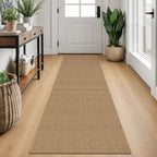 EARTHALL Woven Area Rugs 6x9 Ft Washable Living Room Rugs Non Slip Rubber Backed Dining Room Rug Braided Bedroom Rugs Indoor Floor Carpet for Living Room, Bedroom, Dining Room, Beige/Ivory