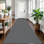 EARTHALL Woven Area Rugs 6x9 Ft Washable Living Room Rugs Non Slip Rubber Backed Dining Room Rug Braided Bedroom Rugs Indoor Floor Carpet for Living Room, Bedroom, Dining Room, Beige/Ivory