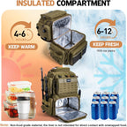 Goture Fishing Tackle Backpack with Cooler, 2 Rod Holders & Rain Cover