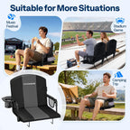 VIVOHOME Stadium Seats with Back Support, Bleacher Chairs for Sport Event