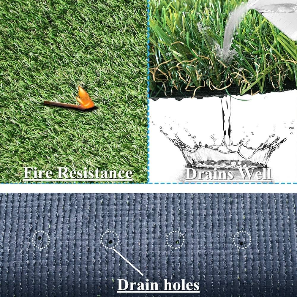 Artificial Turf Grass Outdoor Rug 2x61 ft for Patio, Dog With Drainage