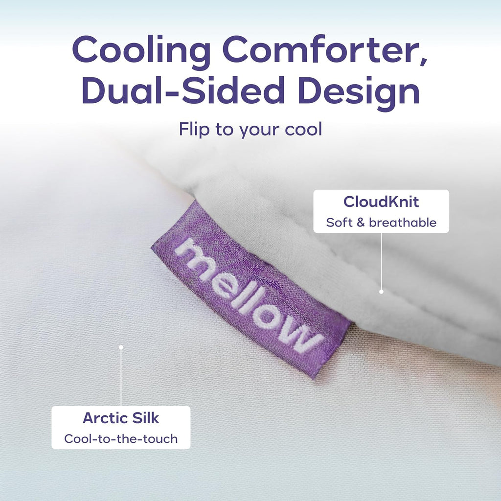 Mellow Cloud Cold Cooling Comforter for Hot Sleepers, Built-in Duvet, Gray