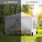 10x10 Pop Up Canopy Tent with Sidewalls, Portable Shelter,White