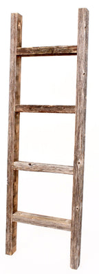 BARNWOODUSA 5 FT Decorative Ladder, Reclaimed Wood Ladder - Smoky Black