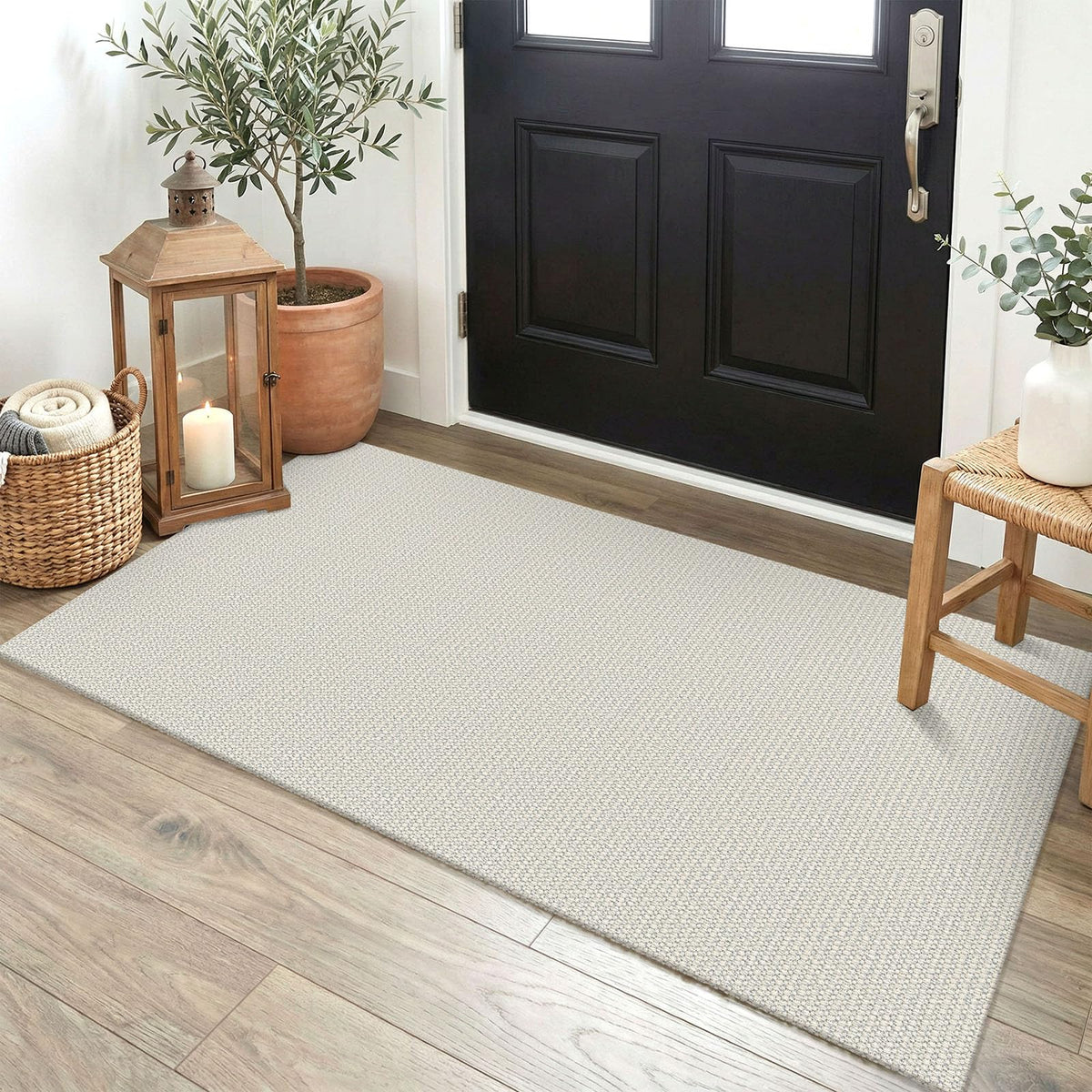 EARTHALL Washable Area Rug, Non Slip Living Room Rug, 5x7 Ft, Sand/Beige