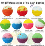 Bath Bombs Gift Set, 50 Handmade Bulk Bath Bombs for Kids, Women, Men