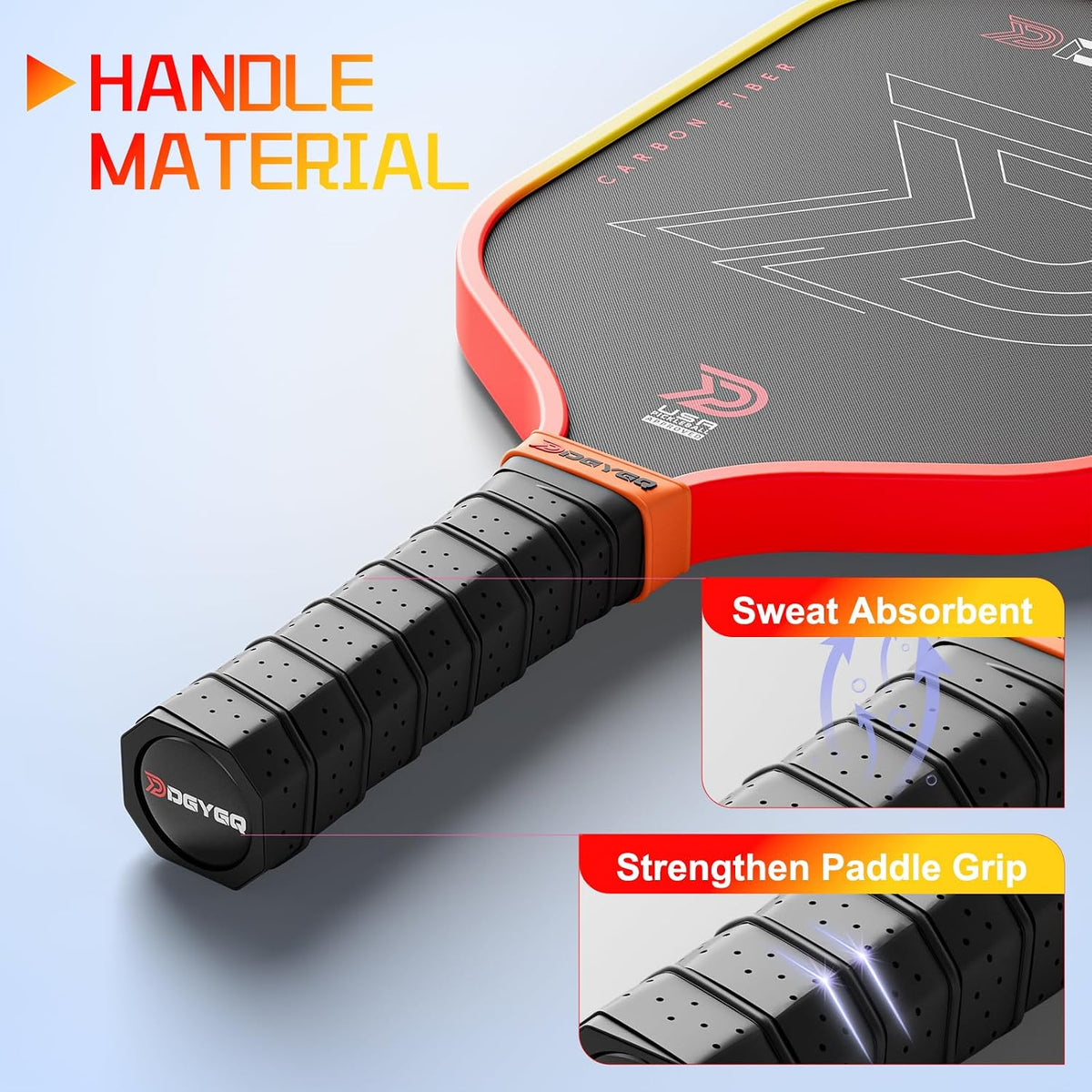 DGYGQ Pickleball Paddles, T700 Raw Carbon Fiber Surface, 16mm Polypropylene Honeycomb Core for All Skill Levels - Larger Sweet Spot for Max Spin, Control & Power
