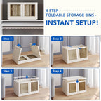 FLEXIMOUNTS 228 QT Stackable Plastic Storage Bins With Lids, Milky White