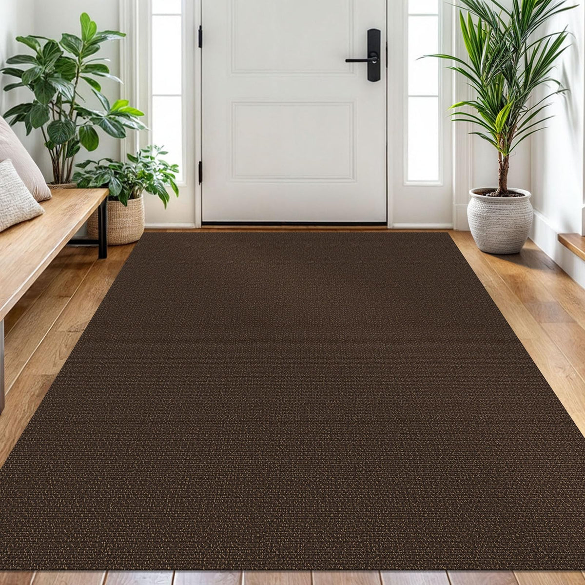 EARTHALL Washable Area Rug, Non Slip Living Room Rug, 5x7 Ft, Sand/Beige