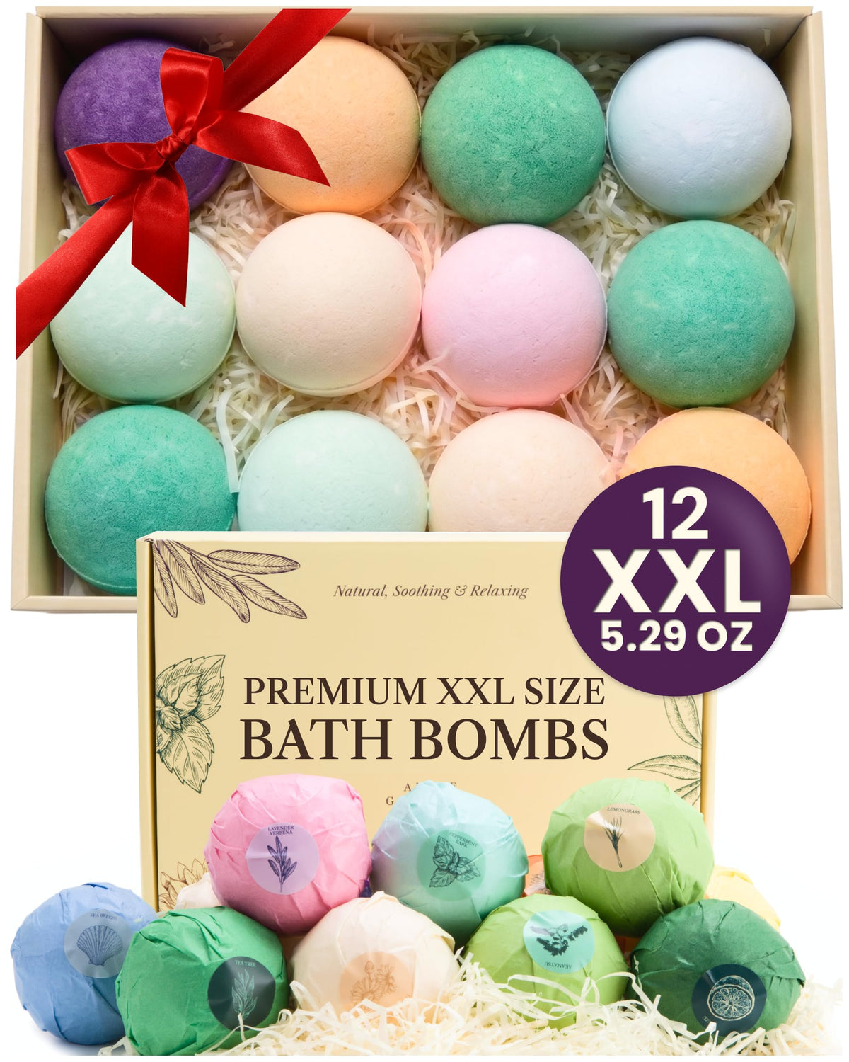 AdeleGourdain Large Bath Bombs for Women, XXL 12pc Birthday Gifts for Women