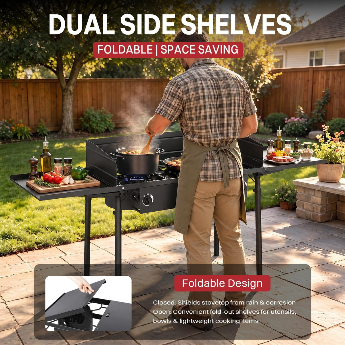 3 Burner Propane Camp Stove | 225,000 BTU | High Pressure Gas Burners