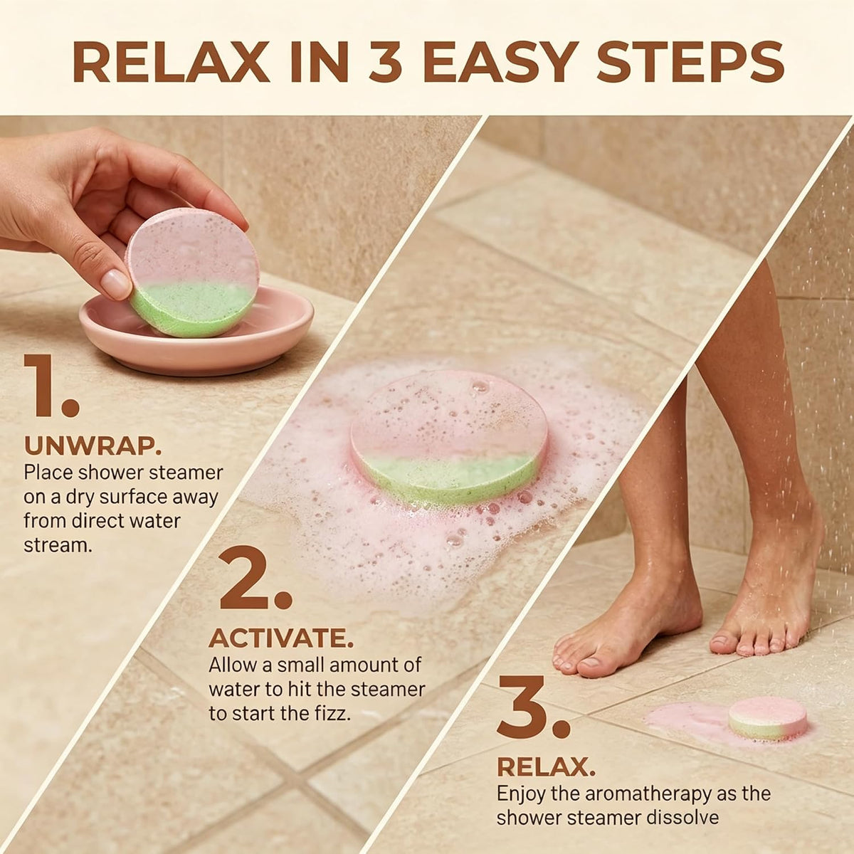 Shower Steamers Aromatherapy Gifts for Women and Men, 48 Pack