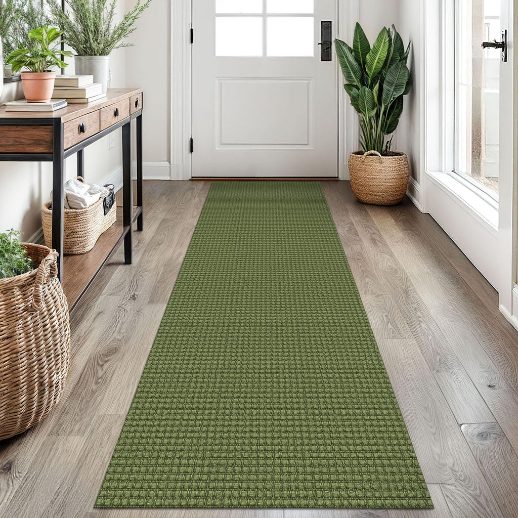 EARTHALL Woven Area Rugs 6x9 Ft Washable Living Room Rugs Non Slip Rubber Backed Dining Room Rug Braided Bedroom Rugs Indoor Floor Carpet for Living Room, Bedroom, Dining Room, Beige/Ivory
