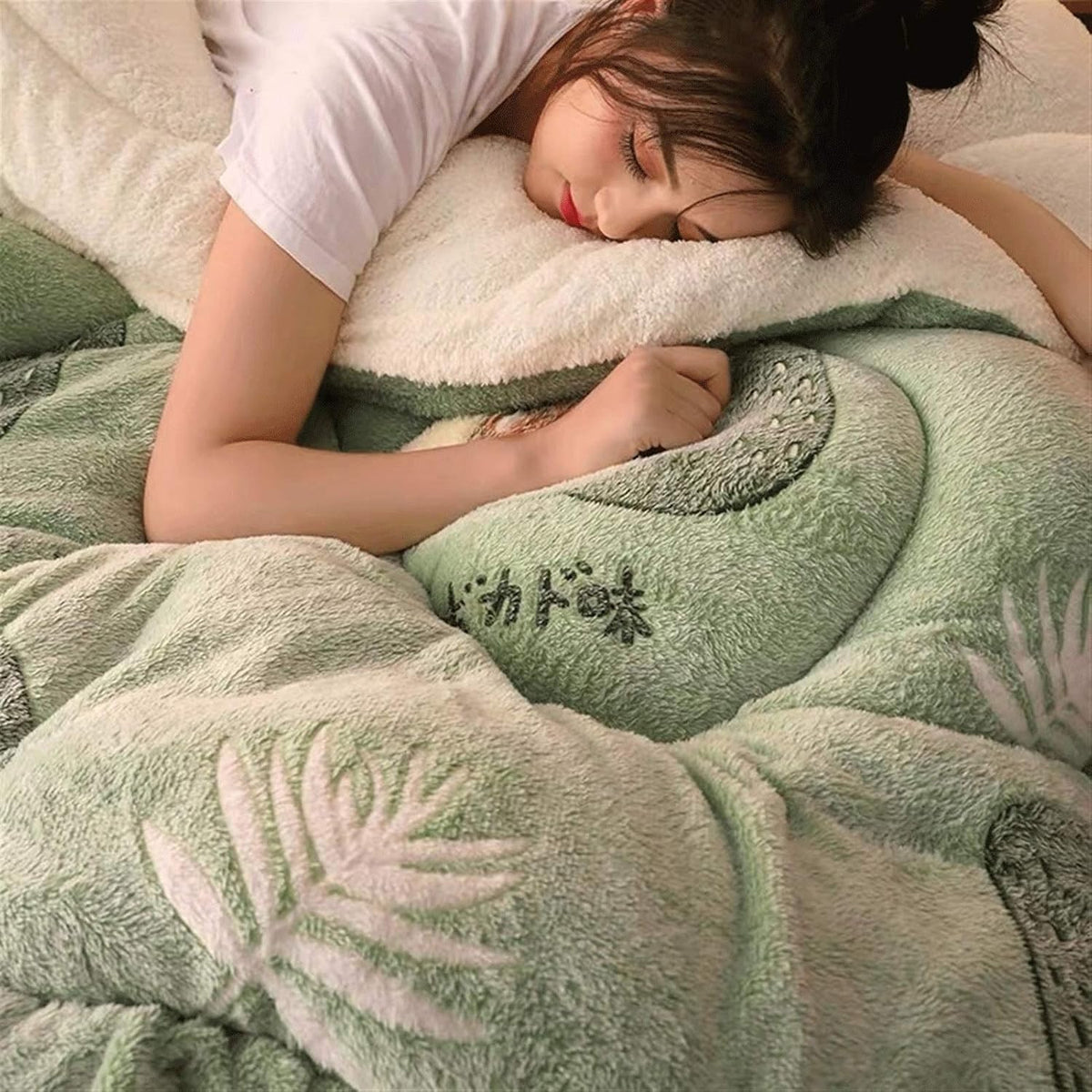Super Warm Lamb Quilt Winter Blanket 6 Kg Double-Sided Velvet Thickened Autumn Spring Plush Comforter Core (Color : Color 1, Size : 200X230CM)