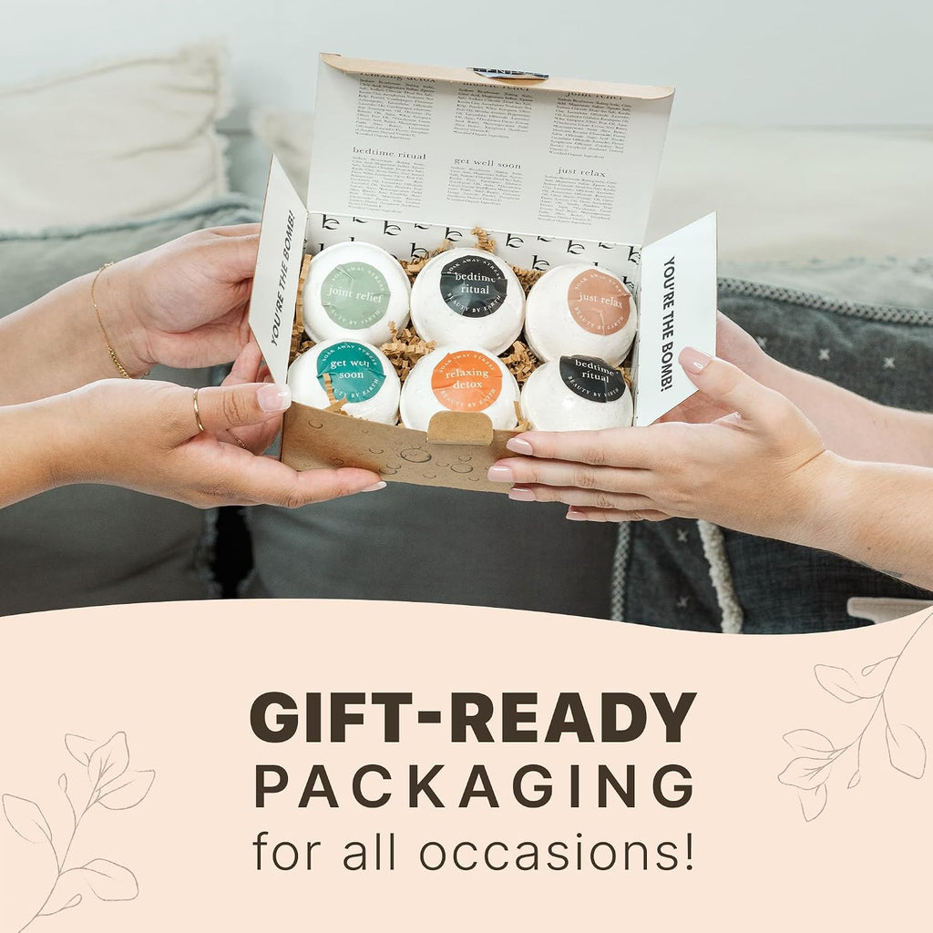 Bath Bombs Gift Set - USA Made with Organic & Natural Ingredients