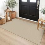 EARTHALL Woven Area Rugs 6x9 Ft Washable Living Room Rugs Non Slip Rubber Backed Dining Room Rug Braided Bedroom Rugs Indoor Floor Carpet for Living Room, Bedroom, Dining Room, Beige/Ivory