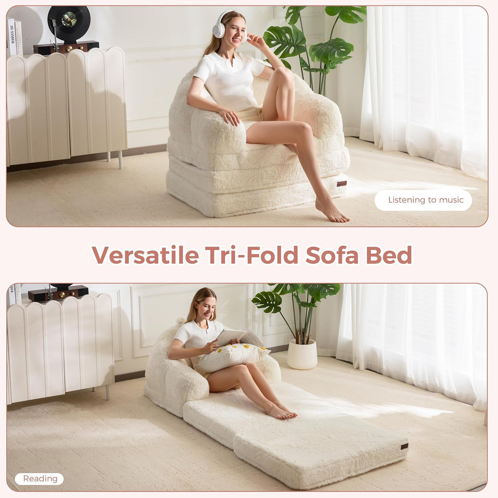 MAXYOYO Folding Sofa Bed, 2 in 1 Convertible Sofa to Lounger