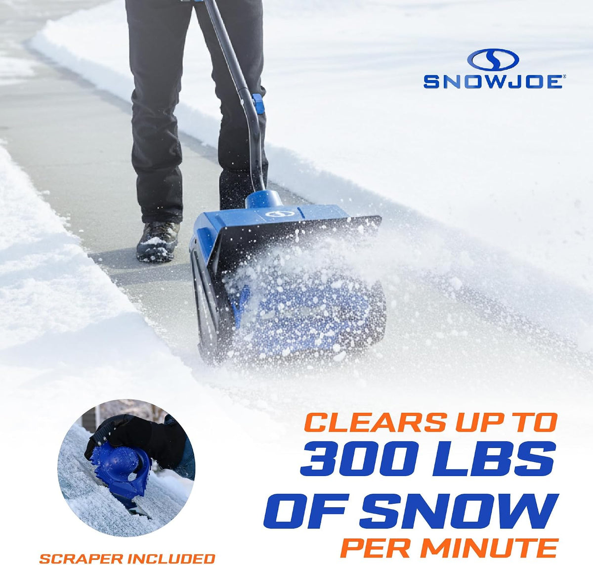 Snow Joe 24V Cordless Snow Shovel Kit with Cover and Scraper, 24V-SS13-TV1