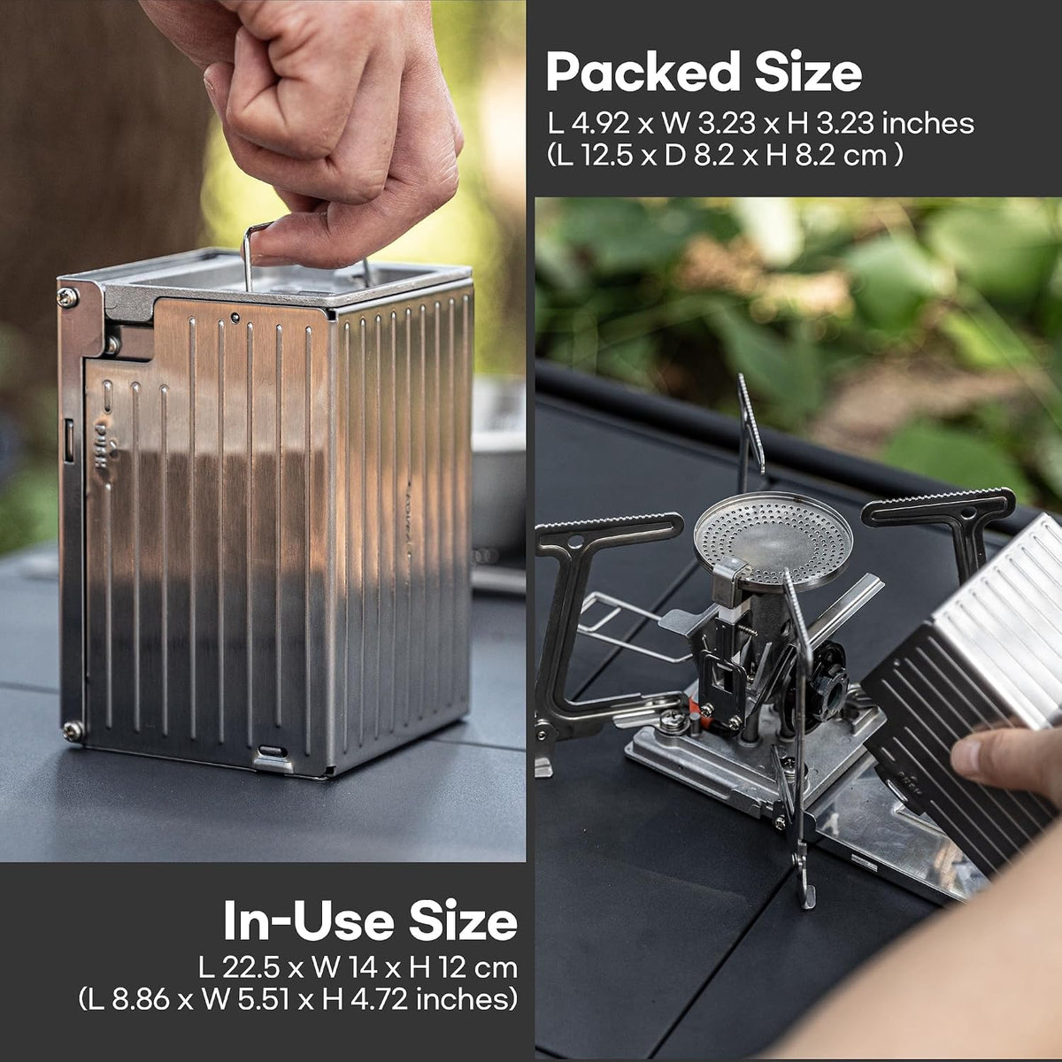 KOVEA Container Foldable Gas Stove for Backpacking & Overlanding