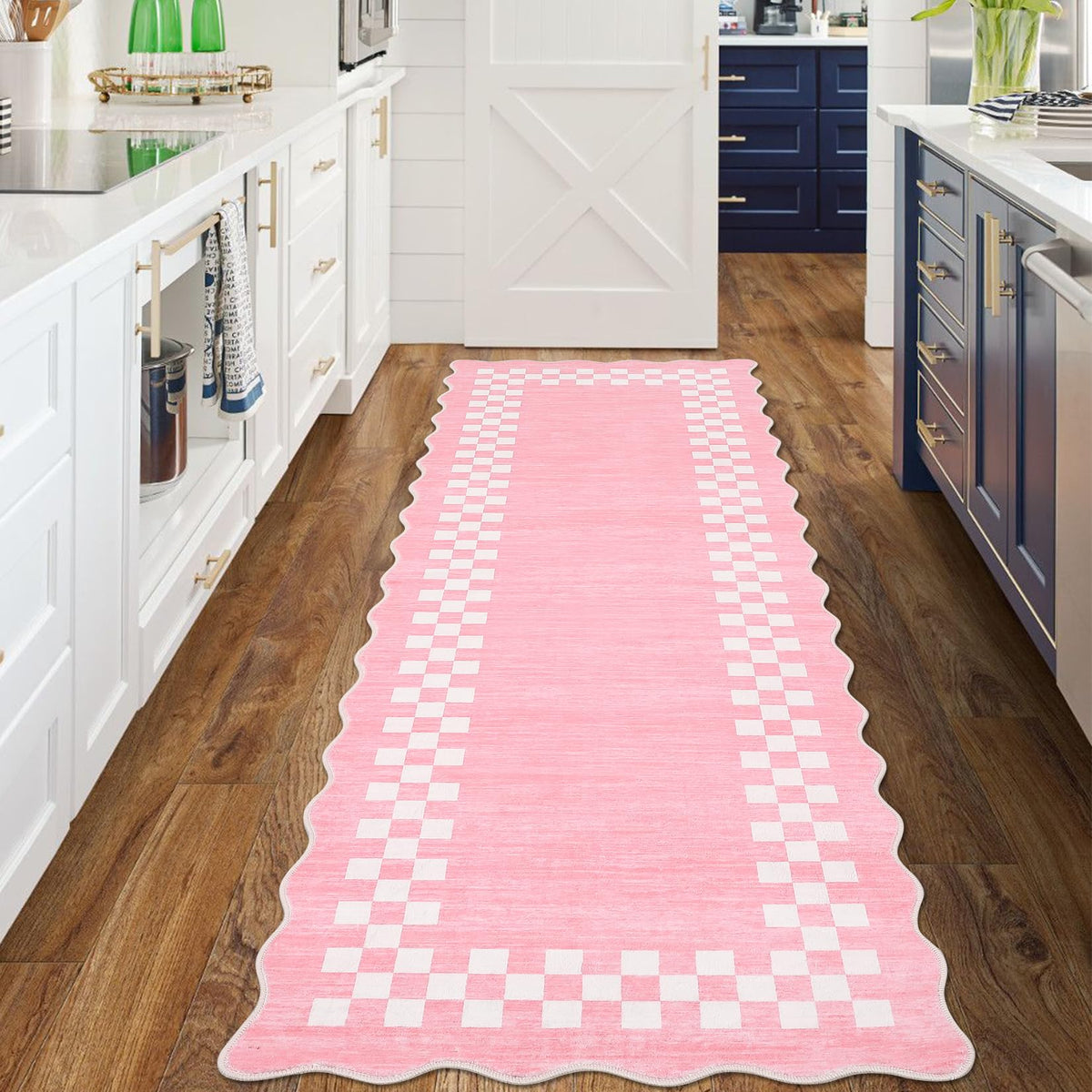 GarveeHome 5x7 Washable Area Rug Checkered Rug for Bedroom Living Room