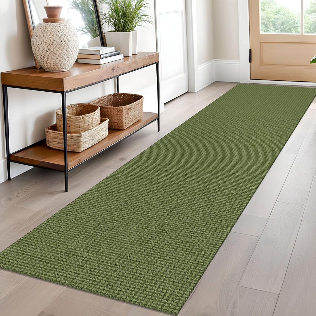 EARTHALL Woven Area Rugs 6x9 Ft Washable Living Room Rugs Non Slip Rubber Backed Dining Room Rug Braided Bedroom Rugs Indoor Floor Carpet for Living Room, Bedroom, Dining Room, Beige/Ivory