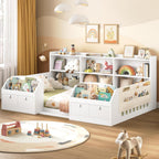 AOGLLATI Twin Floor Montessori Wooden Bed Frame for Toddlers,White