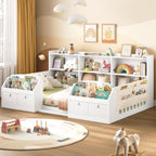 AOGLLATI Twin Floor Montessori Wooden Bed Frame for Toddlers,White