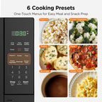 0.7 Cu. Ft. Compact Microwave Oven, 700W, 11 Power Levels, 6 Presets, Child Safety Lock, LED Display, Push-Button Door, Removable 10" Turntable, for Small Kitchen, Dorm & Apartment