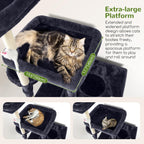 Globlazer Extra Large Cat Tower for Big Cats 20 lbs, 81in, F81, Dark Grey