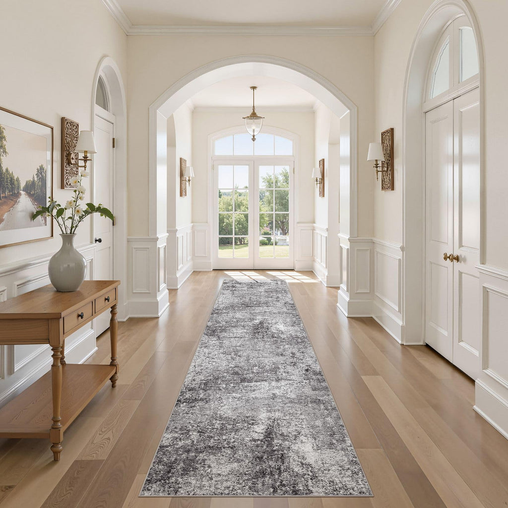 DMOYEST Area Rug Living Room Rugs 9x12 Washable Abstract Grey Carpet