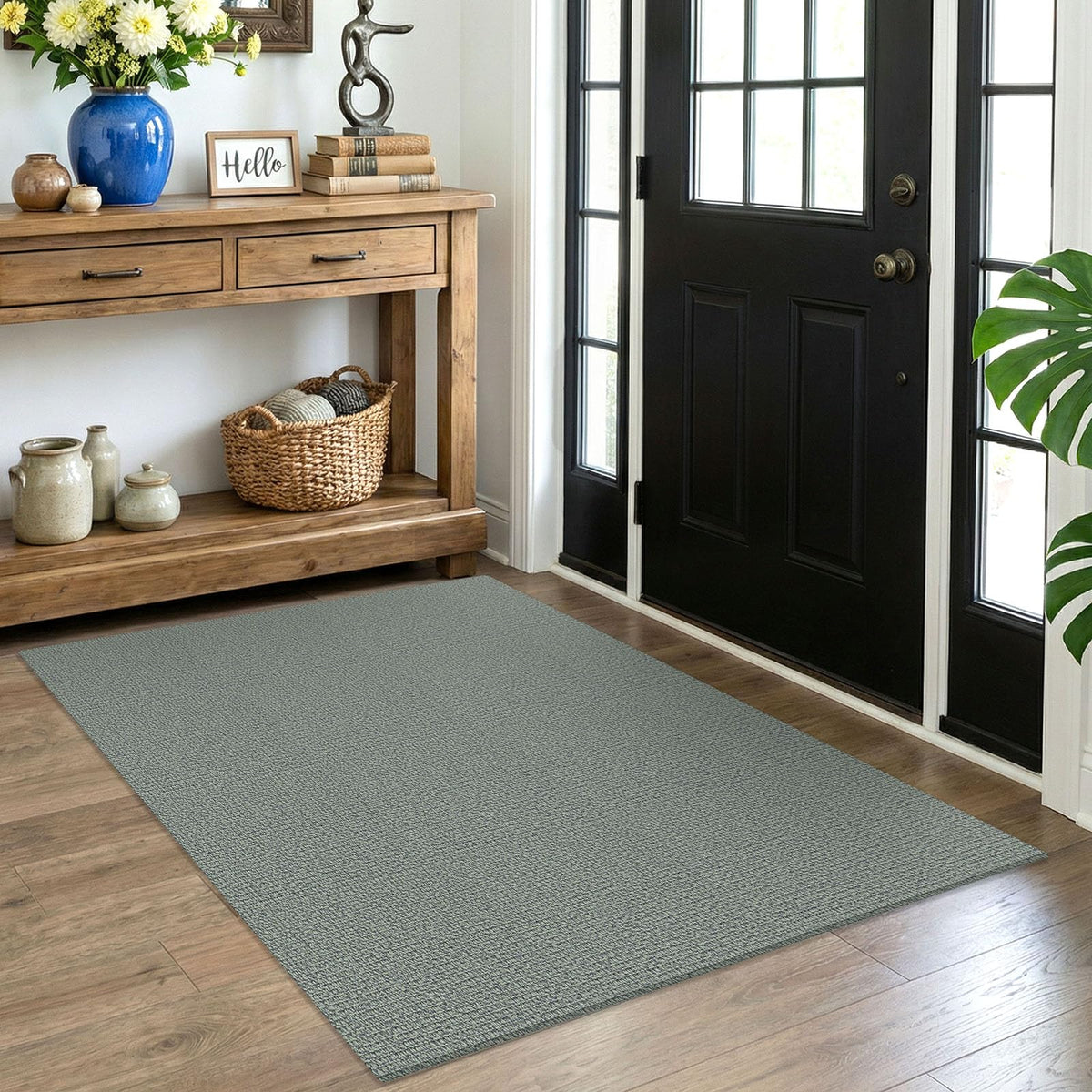 EARTHALL Washable Area Rug, Non Slip Living Room Rug, 5x7 Ft, Sand/Beige