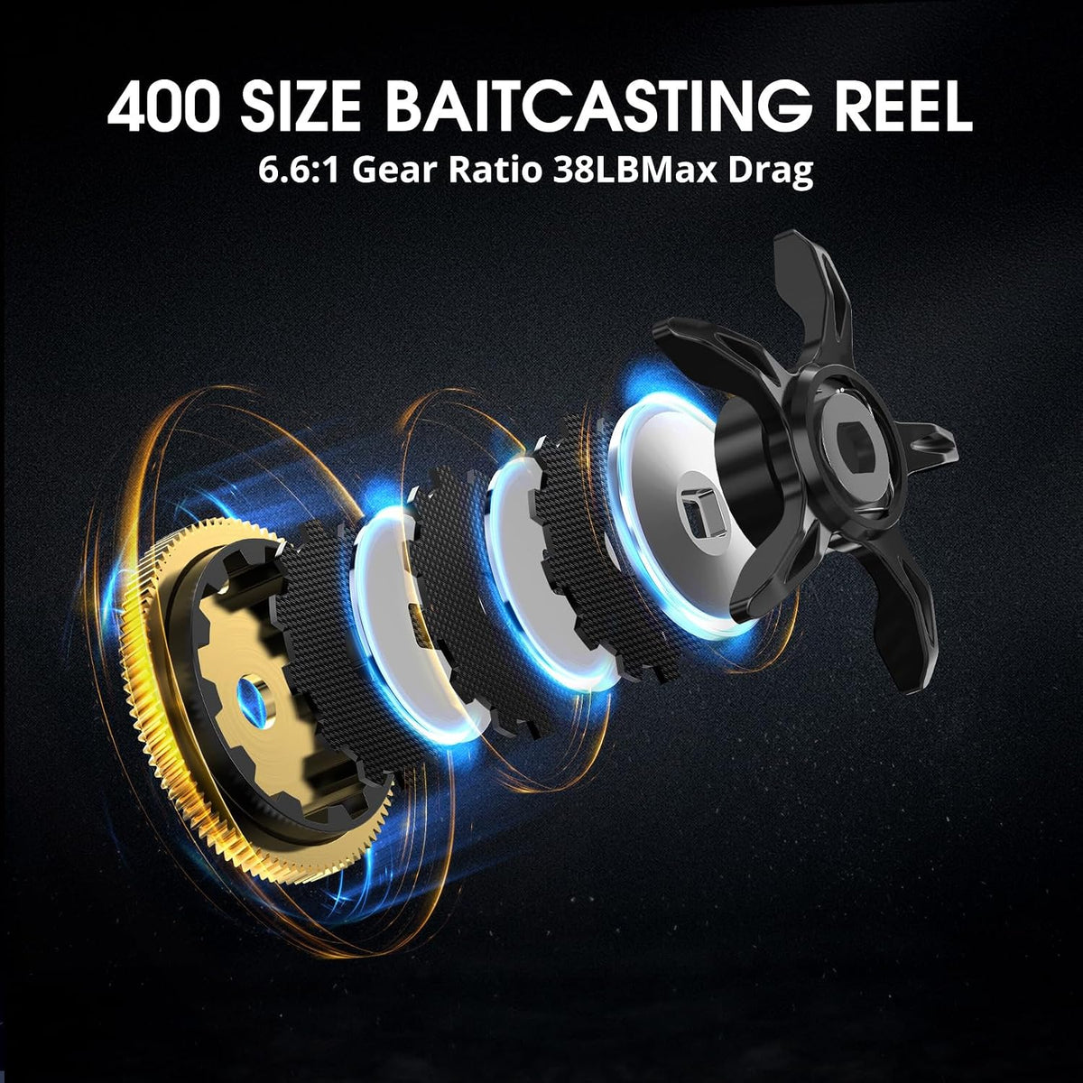 Piscifun Alinox 400 Baitcasting Reel, 38LB Drag, Aluminum Frame