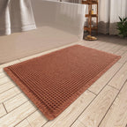 Upgraded Waffle Bath Mat Set of 2 Absorbent Bathroom Mat 18"x30" + 24"x48"