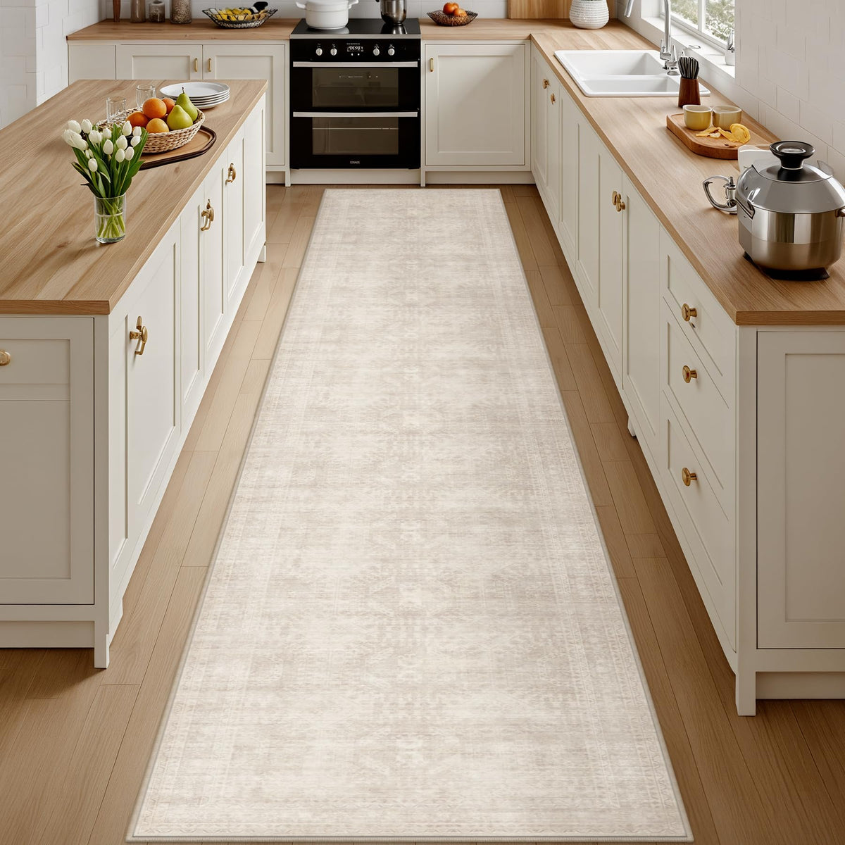 8x10 Area Rugs Living Room: Bedroom Washable Carpet Beige/Ivory