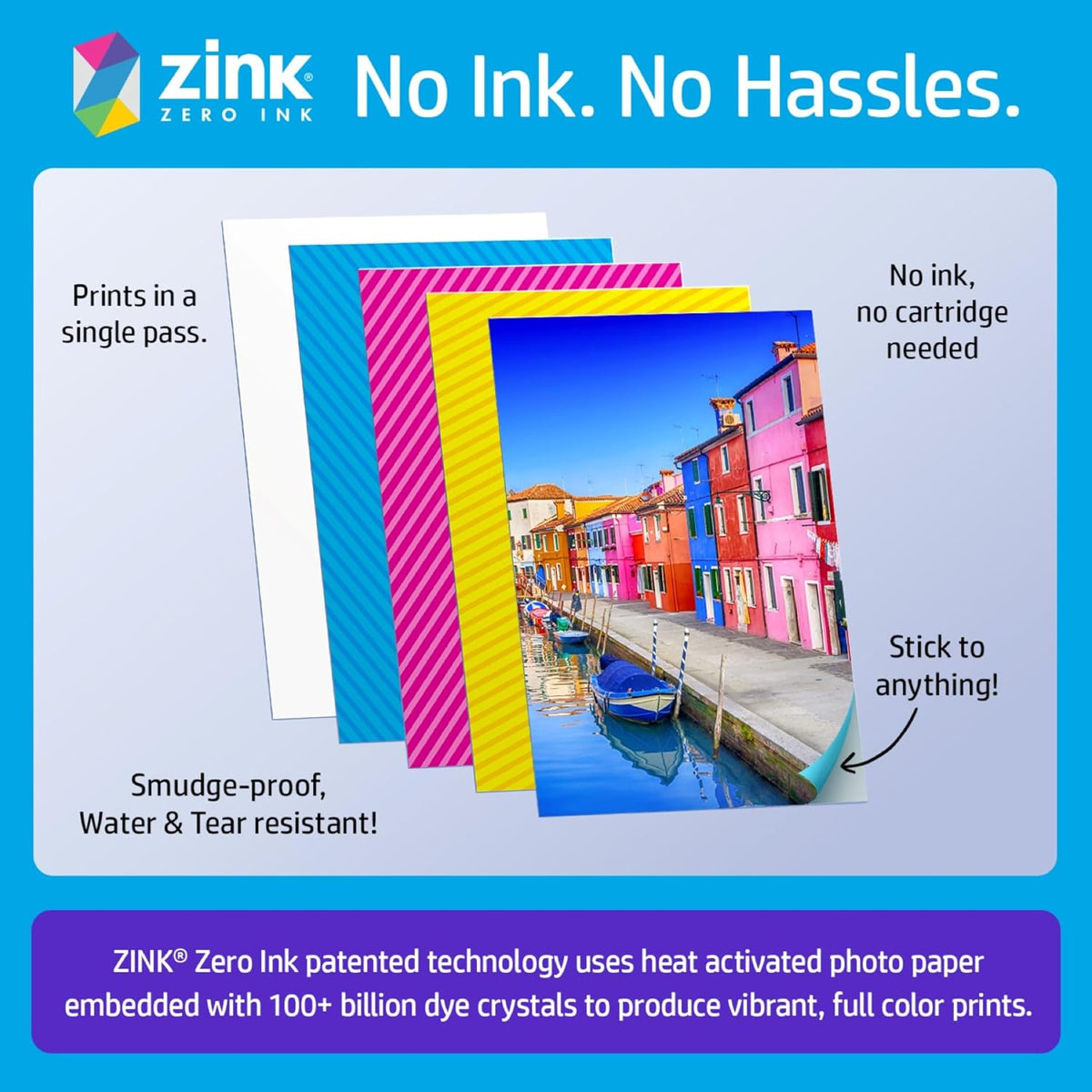 HP Sprocket Select Portable Instant Color Photo Printer for Android and iOS Devices (Eclipse) Zink Paper Bundle