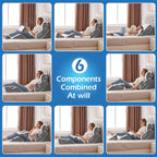 Ahpmeoa 6PCS Wedge Pillow Set for After Surgery, Sit Up Pillow, White