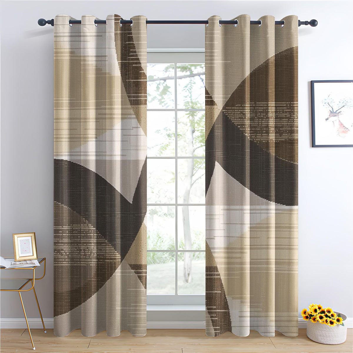 Tie Dye Blackout Curtains & Gifts, Thermal Insulated Room Darkening Grommet Drapes for Bedroom Living Room, Boho Hippie Abstract Window Treatments, 108 Inch Drapes 2 Panel Set