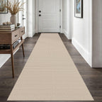 EARTHALL Woven Area Rugs 6x9 Ft Washable Living Room Rugs Non Slip Rubber Backed Dining Room Rug Braided Bedroom Rugs Indoor Floor Carpet for Living Room, Bedroom, Dining Room, Beige/Ivory
