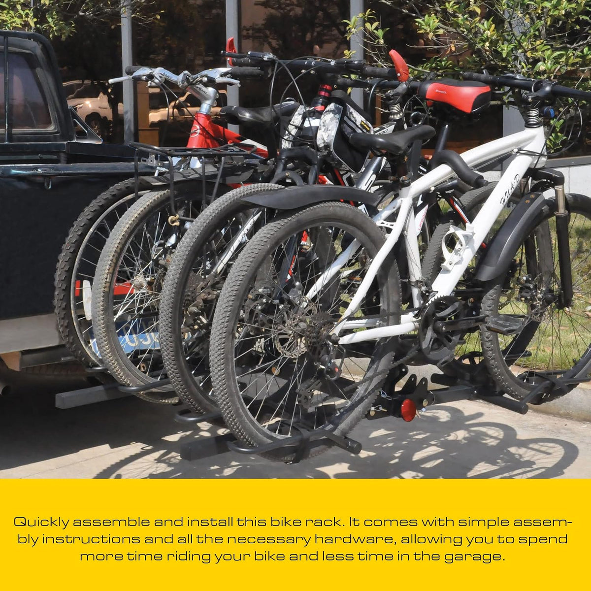 Stromberg Carlson BC-204 Heavy Duty Platform Mount Bike Rack – Folding Hitch Carrier for 4 Bikes, Fits 2" Hitch Receiver, Durable Transport Solution, Compatible with Cars, SUVs, Truck and Trailer